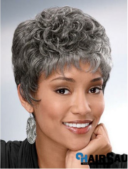 Synthetic Short Curly Capless Elderly Lady Wigs