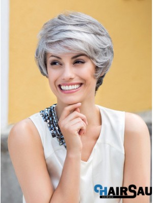 Wavy Lace Front 8 inch Top Short Grey Wigs