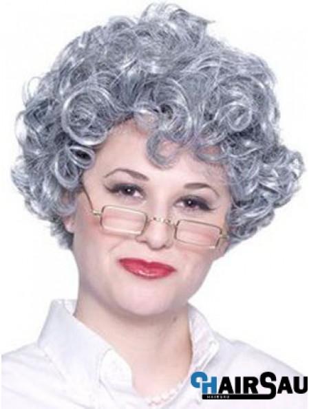 Curly Lace Front 8 inch Best Short Grey Wigs