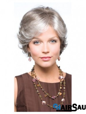 Synthetic Fabulous Short Wavy Grey Wigs