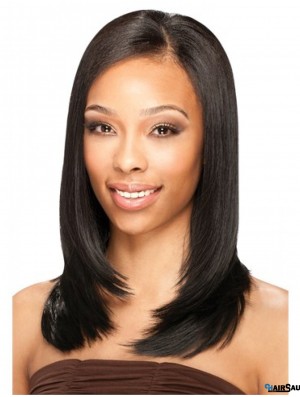 Brazilian Lace Front Shoulder Black Straight U Part Wig