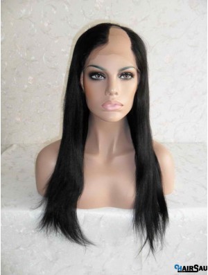 Sleek Black Long Straight U Part Wigs