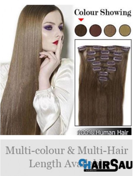 Best Brown Straight Remy Human Hair Clip In Hair Extensions