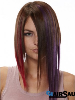 Modern Red Straight Remy Human Hair Clip In Hair Extensions