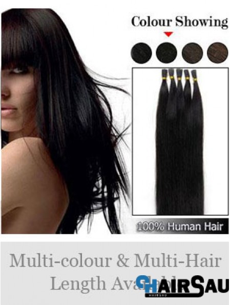 Black Straight Stick/I Tip Hair Extensions