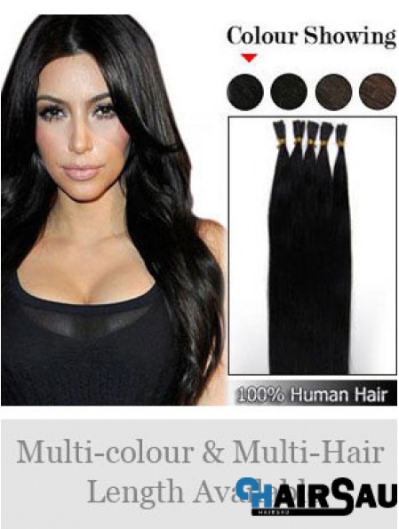 Black Straight Stick/I Tip Hair Extensions