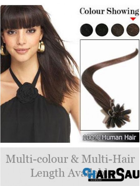 Brown Straight High Quality Nail/U Tip Hair Extensions