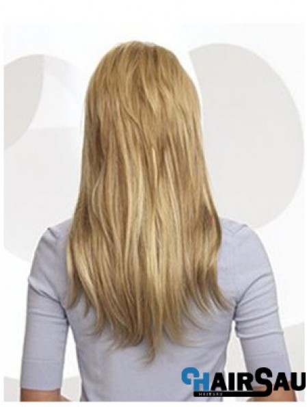 Cheap Blonde Straight Remy Human Hair Clip In Hair Extensions