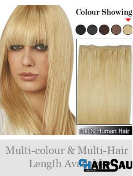 Straight Remy Human Hair Blonde Suitable Weft Extensions