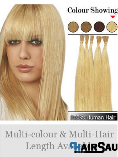 Blonde Straight Stick/I Tip Hair Extensions