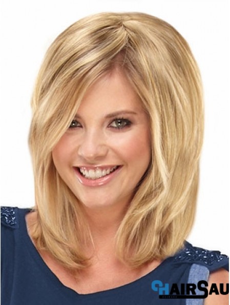 Natural Blonde Straight Remy Human Hair Clip In Hair Extensions