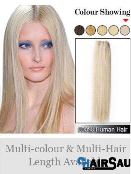 Straight Remy Human Hair Blonde Exquisite Weft Extensions