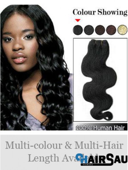 Wavy Remy Human Hair Black No-Fuss Weft Extensions