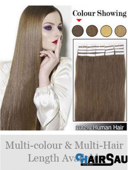 Brown Straight Exquisite Remy Human Hair Tape In Hair Extensions