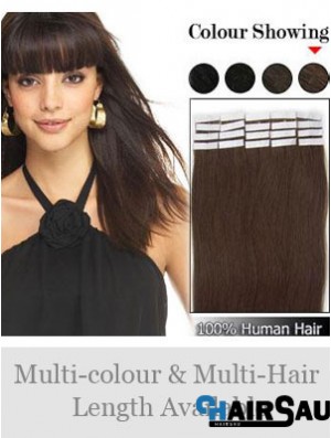 Brown Straight Great Remy Human Hair Tape In Hair Extensions