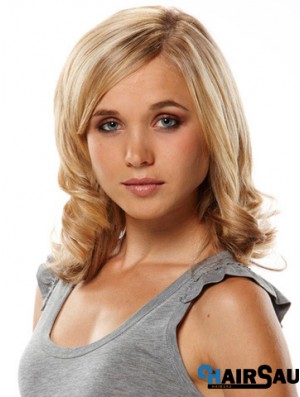 Great Blonde Curly Remy Human Hair Clip In Hair Extensions