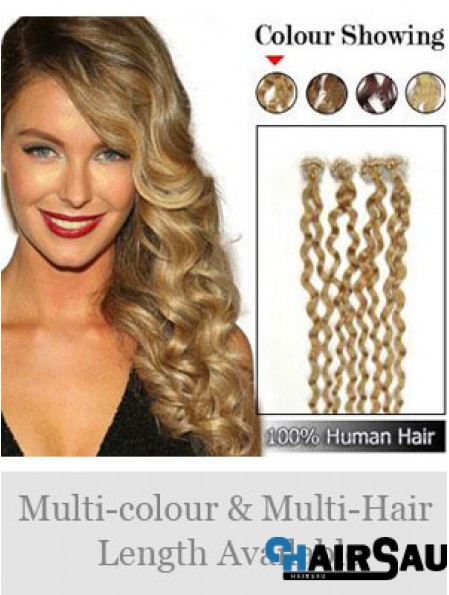 Hairstyles Brown Curly Micro Loop Ring Hair Extensions