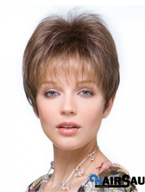 Falls Hairpieces Straight Style Brown Color Cropped Length