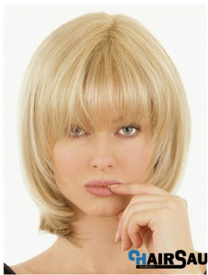 Half Wigs With Remy Straight Style Blonde Color