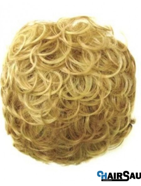 Incredible Blonde Curly Synthetic Clip In Hairpieces