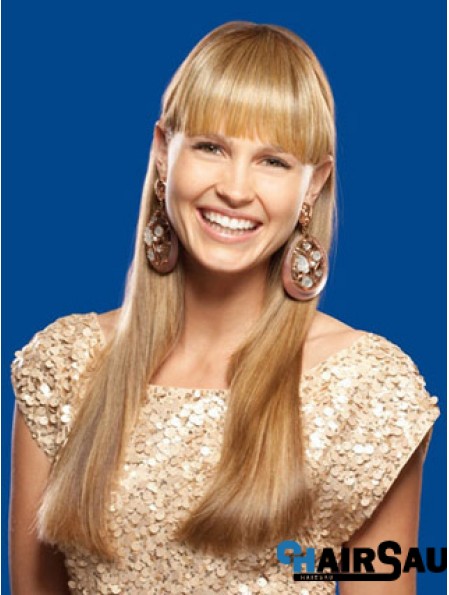 Fashion Blonde Straight Synthetic Clip In Hairpieces