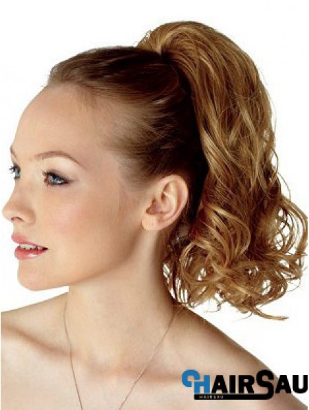 Top Brown Curly Synthetic Clip In Hairpieces