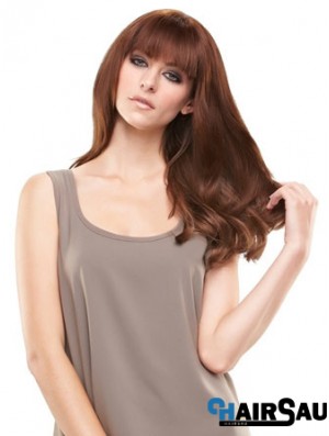 Modern Auburn Straight Remy Human Hair Clip In Hairpieces